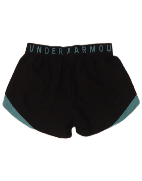 Under Armour Womens Heat Gear Sports Shorts UK 6 XS Black Colourblock