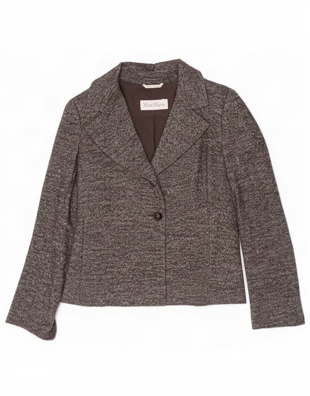 Max Mara Dame 1 Knap Blazer Jacket UK 12 Medium Grey Sildebensuld
