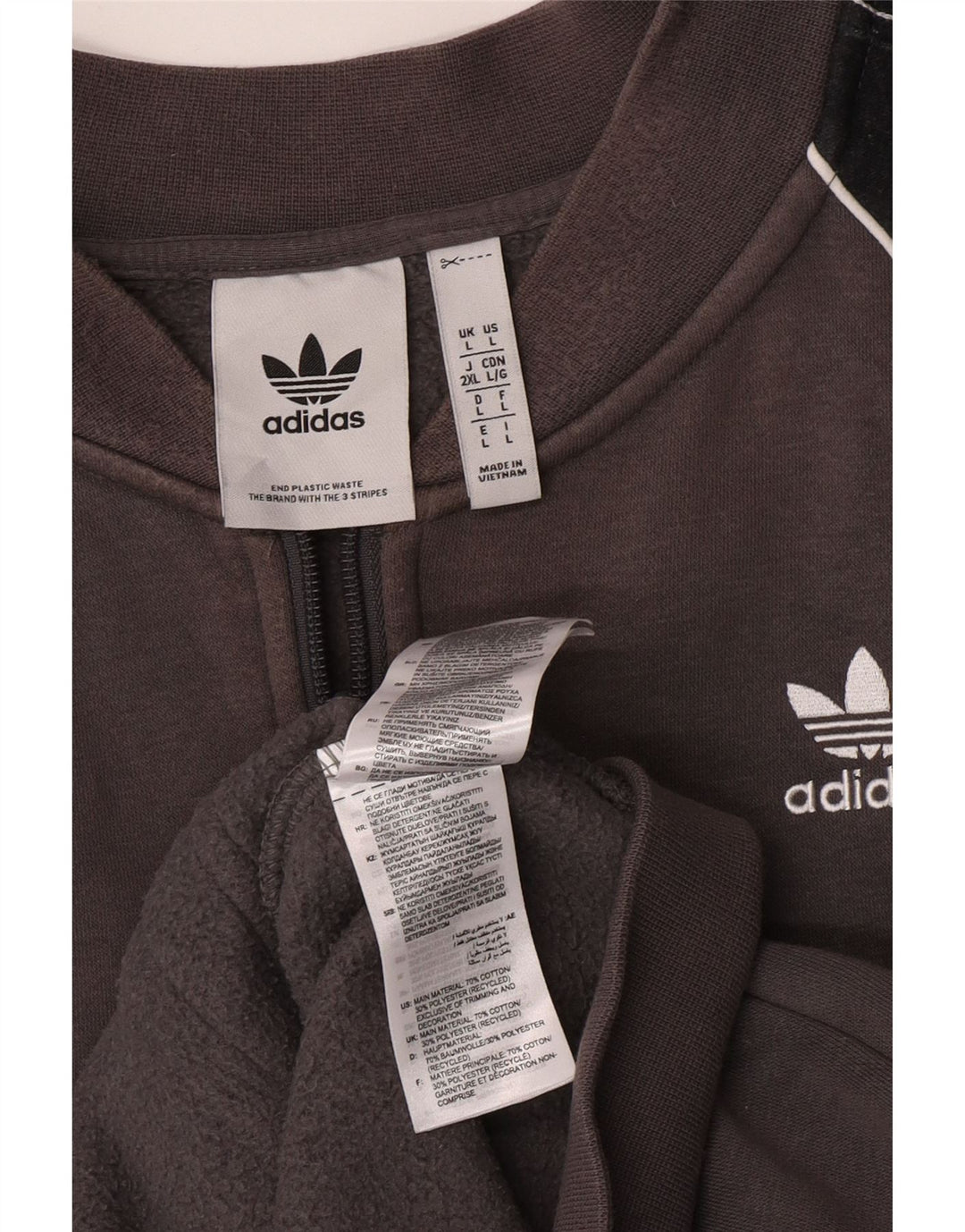Adidas Træningsdragt til mænd Topjakke Stor Grå Colourblock Bomuld