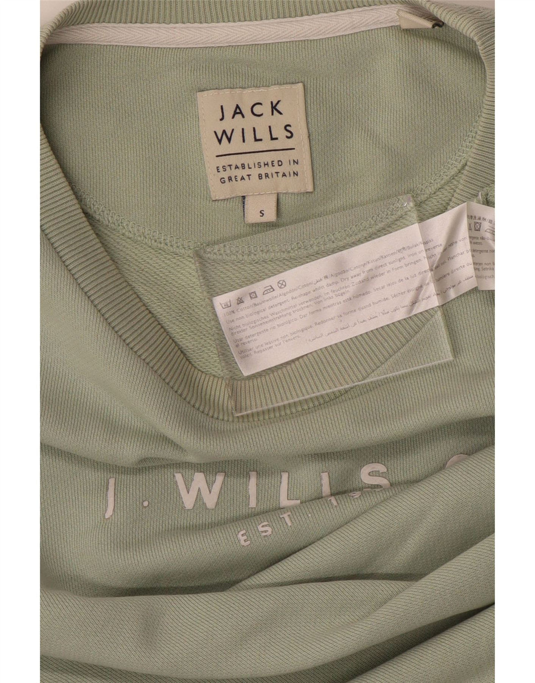 JACK WILLS Herre Grafisk Sweatshirt Jumper Lille Grøn Bomuld