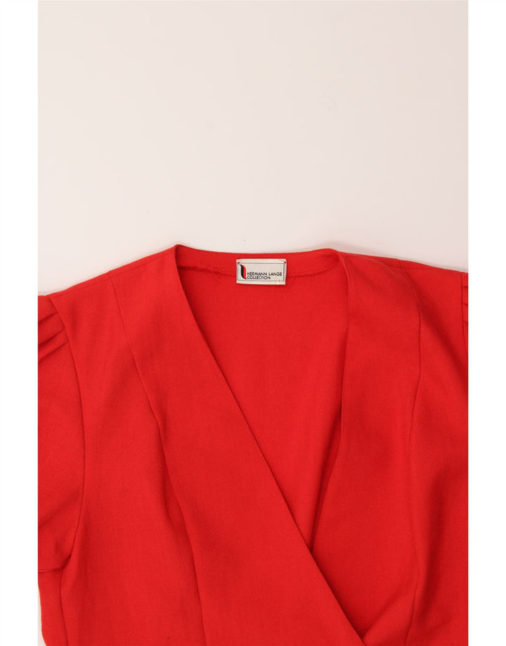 HERMANN LANGE Womens Short Sleeve Blazer Jacket EU 38 Medium Red Vintage Hermann Lange and Second-Hand Hermann Lange from Messina Hembry 