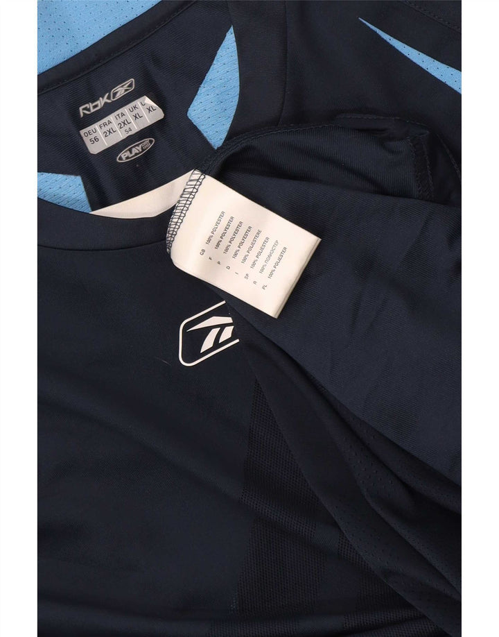 Reebok Herre Top Langærmet XL Marineblå Colourblock Polyester