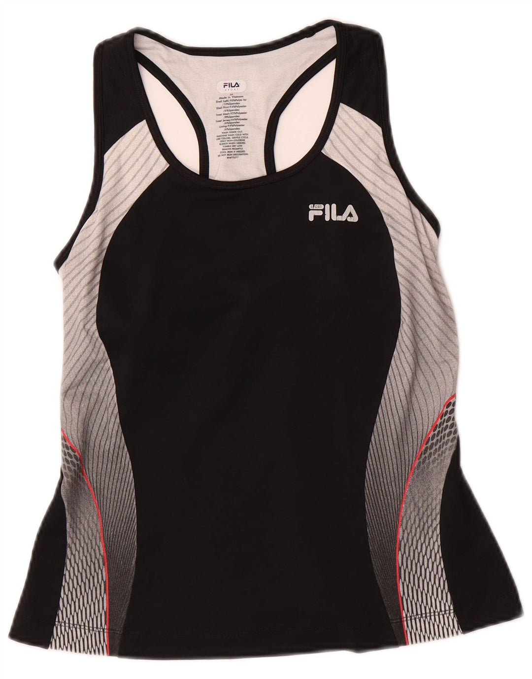 FILA Damevest Top UK 12 Medium Sort Colourblock Polyester