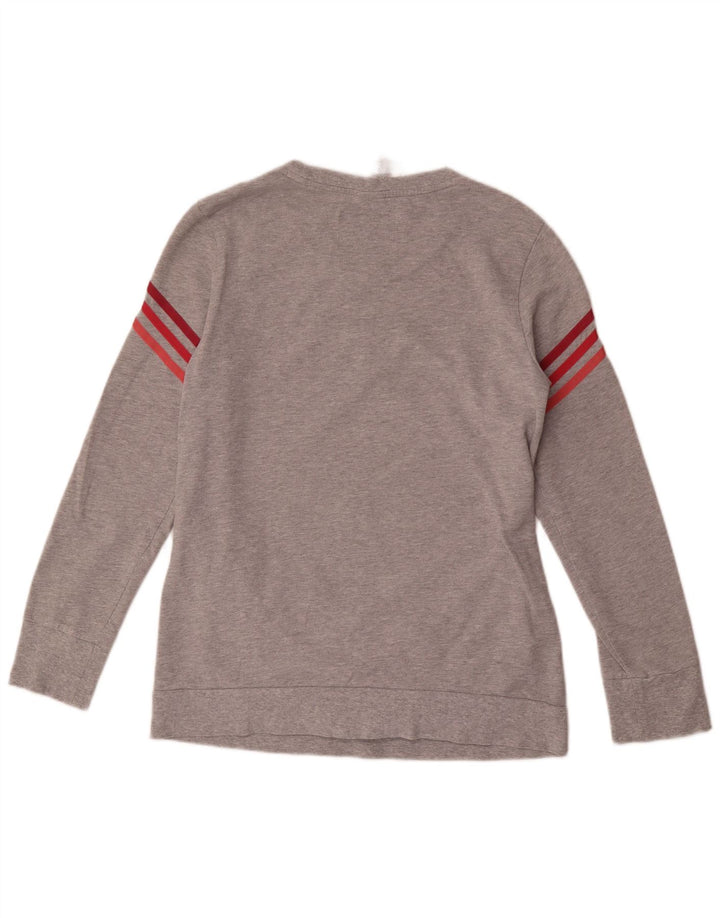 Adidas Dame Sweatshirt Jumper UK 12/14 Medium Grey Flecked Bomuld
