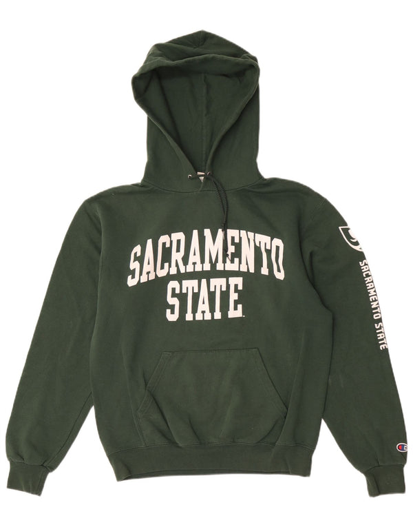 Champion Herre Sacramento Graphic Hoodie Jumper Small Green