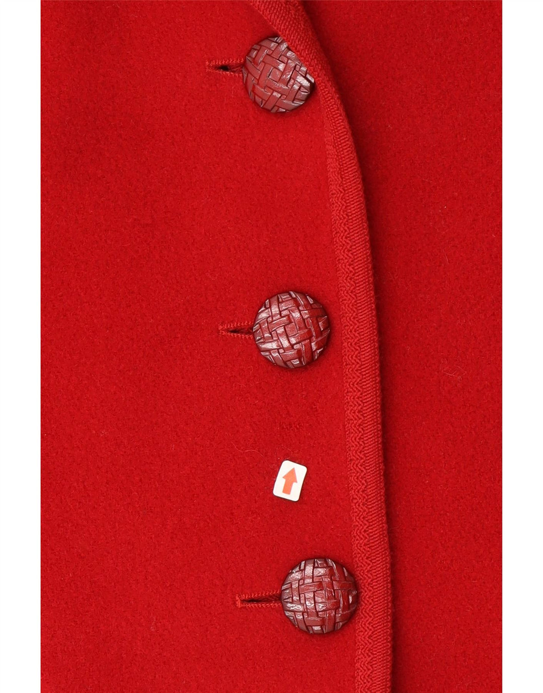 Genny Dame 3 Knapper Oversized Blazer Jacket UK 10 Lille Rød Uld