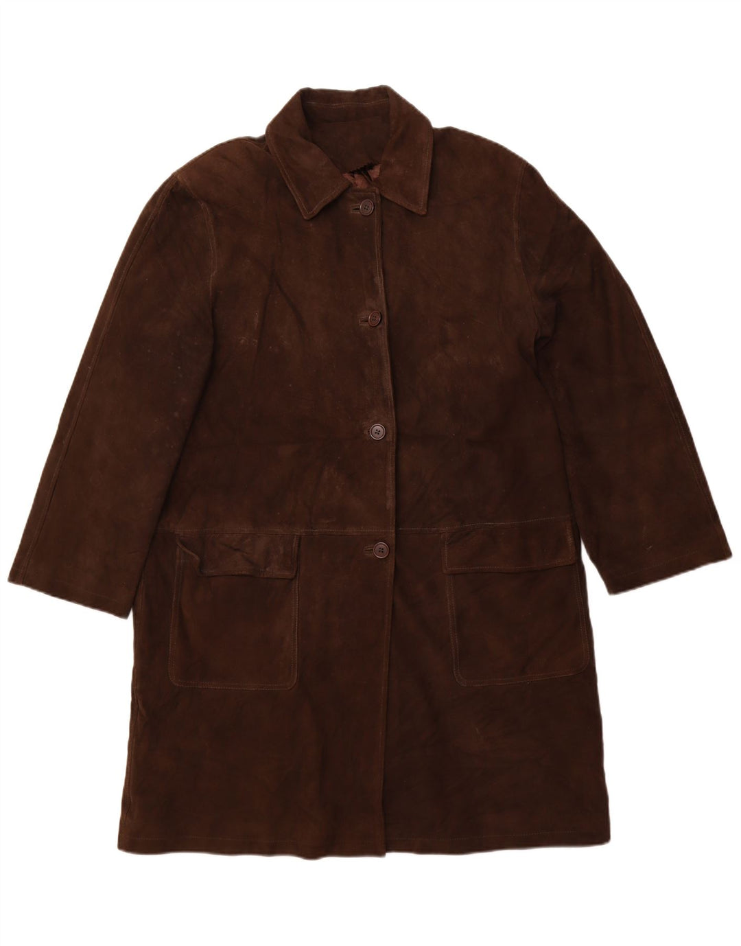 L.Lambertazzi Dame Ruskind Overfrakke IT 48 XL Brunt Læder