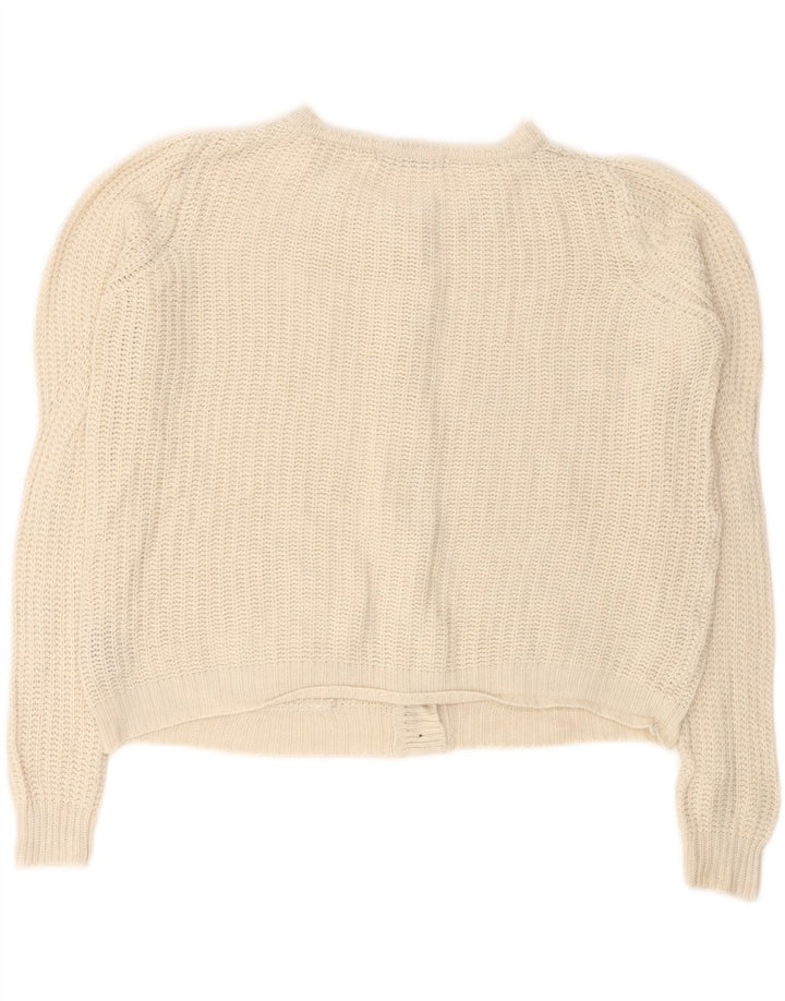 Marks & Spencer Dame Crop Cardigan Sweater UK 10 Small Off White
