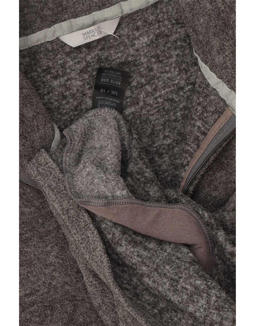 Marks & Spencer Fleecejakke til kvinder UK 16 Stor grå polyester