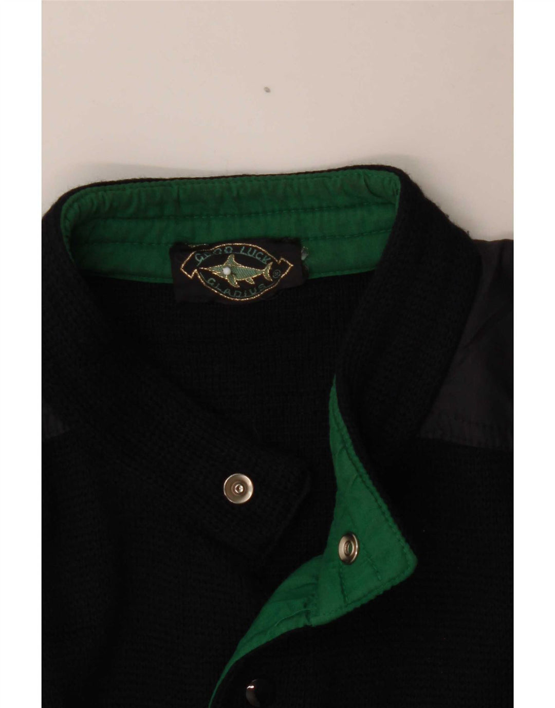 Good Luck Herre cardigan sweater Medium Navy Blue Colourblock