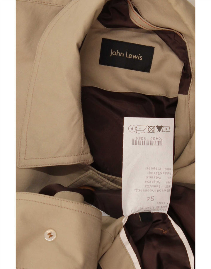 John Lewis Herre Overfrakke IT 54 2XL Beige Bomuld