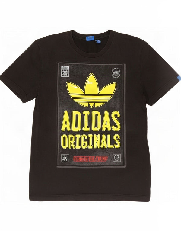 Adidas Herre grafisk T-shirt Top Medium Sort Bomuld