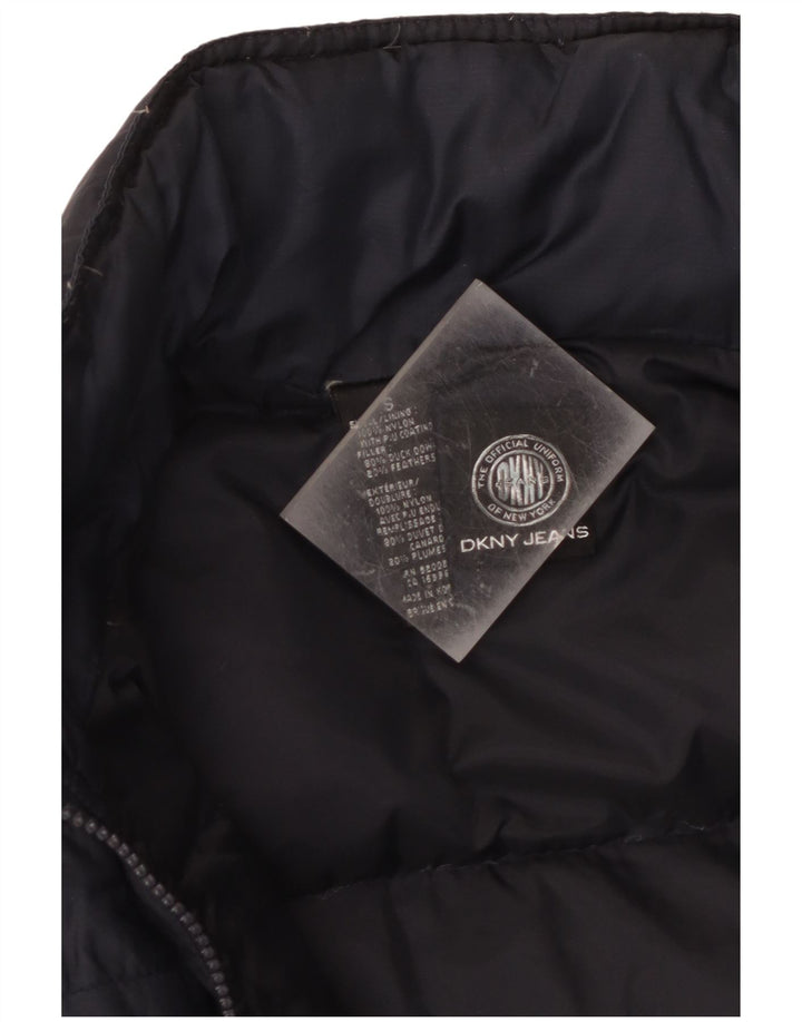 Dkny Dame Oversized Polstret Jakke UK 10 Small Navy Blue Nylon