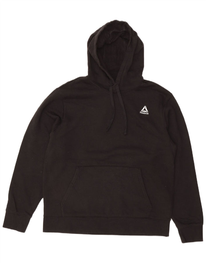 REEBOK Mens Hoodie Jumper XL Black Cotton