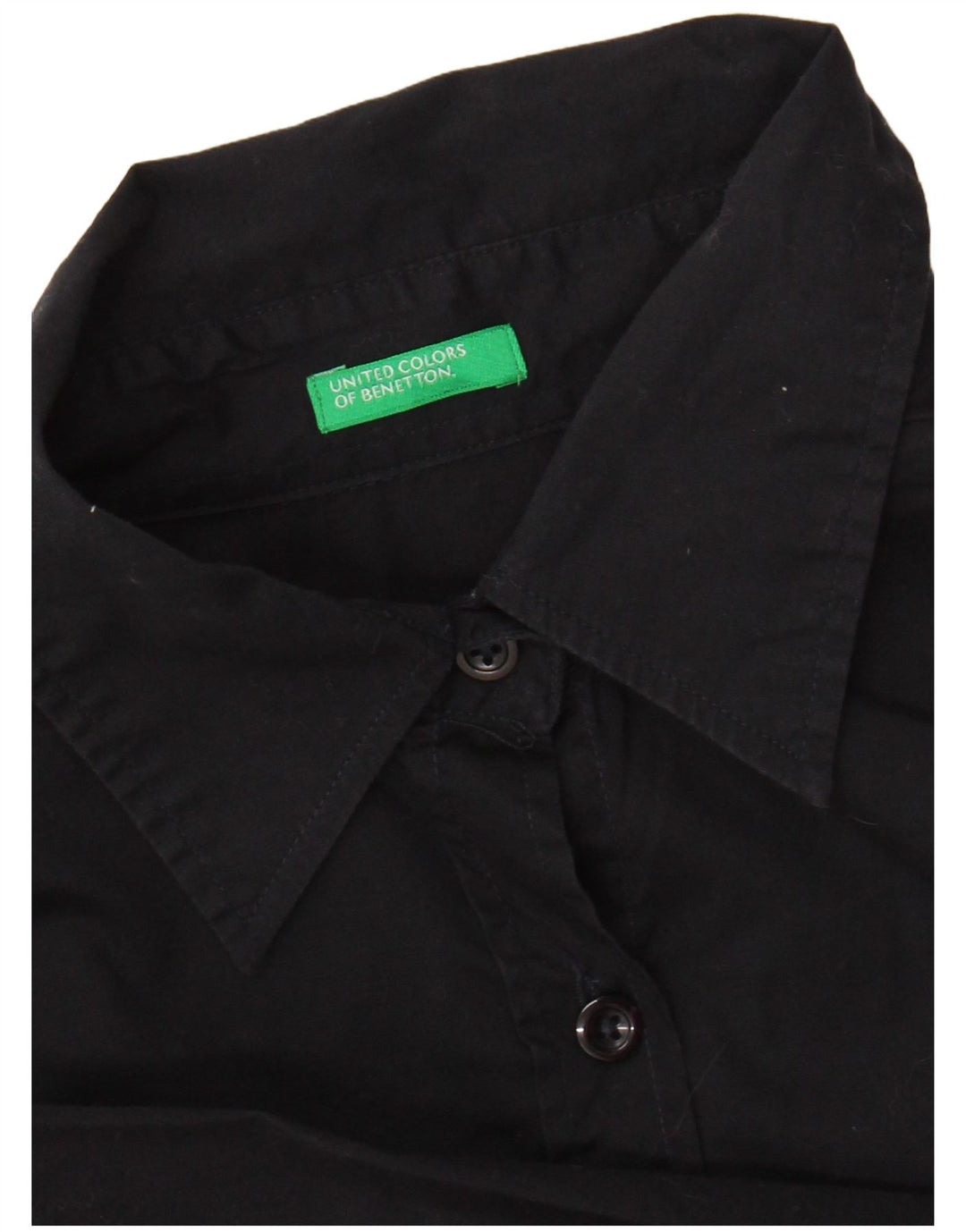 BENETTON Dameskjorte UK 12 Medium Sort