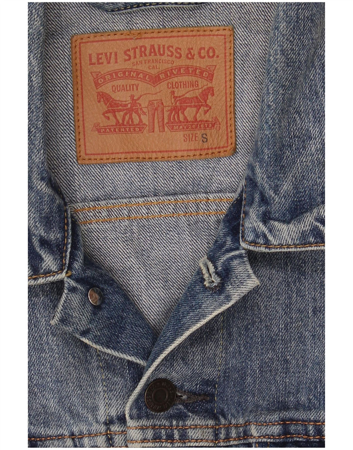 Levi's Dame denimjakke UK 10 Lille Blå Bomuld