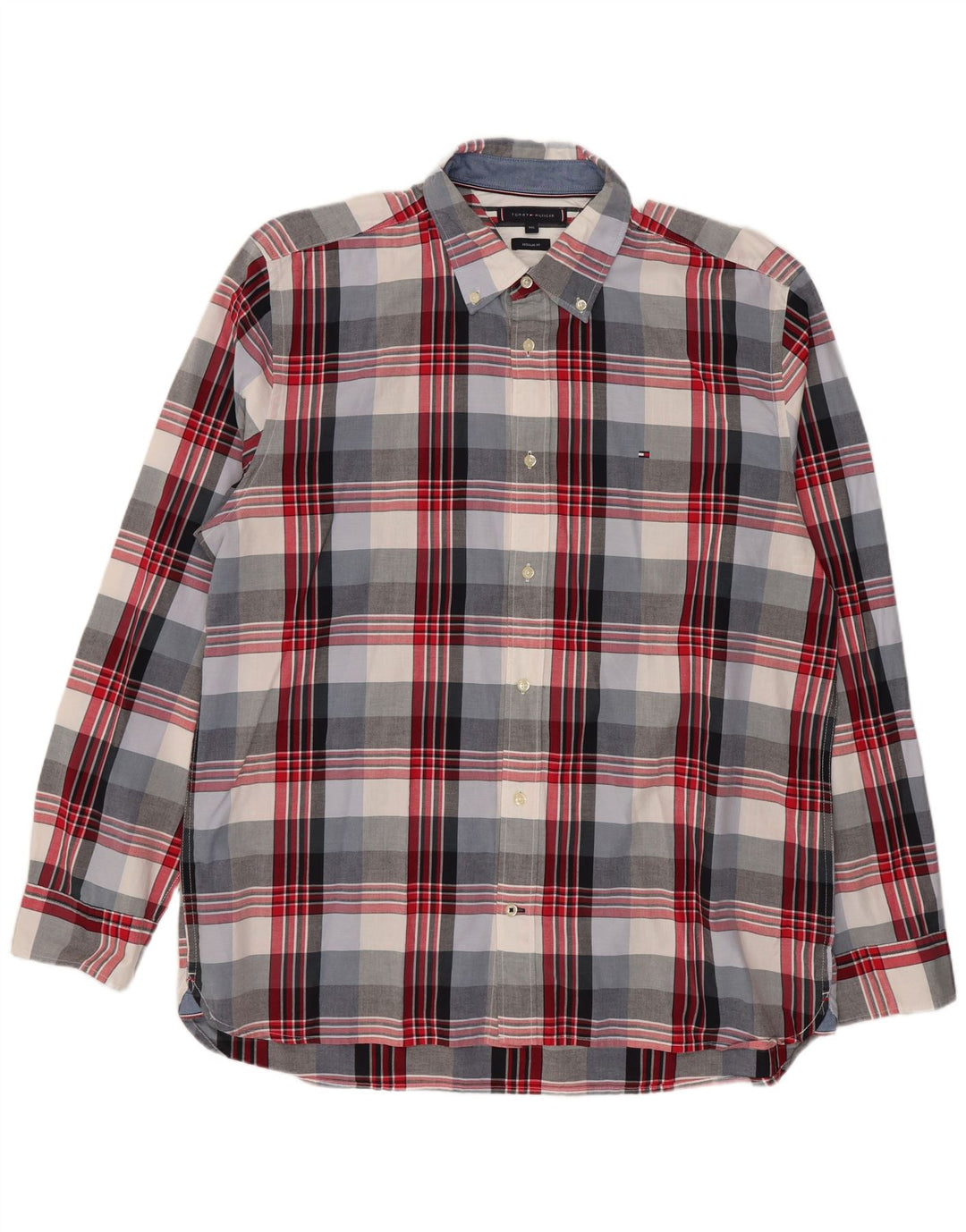 Tommy Hilfiger Herre Regular Fit skjorte 2XL flerfarvet ternet bomuld