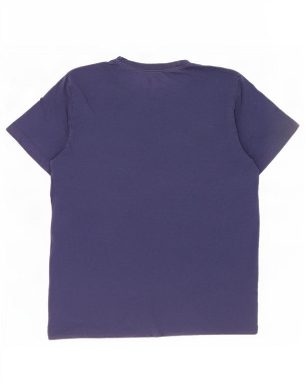 Nike T-shirt top til kvinder UK 14 Medium marineblå bomuld