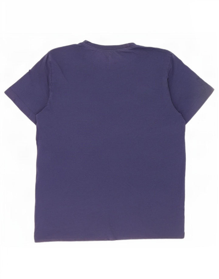 Nike T-shirt top til kvinder UK 14 Medium marineblå bomuld