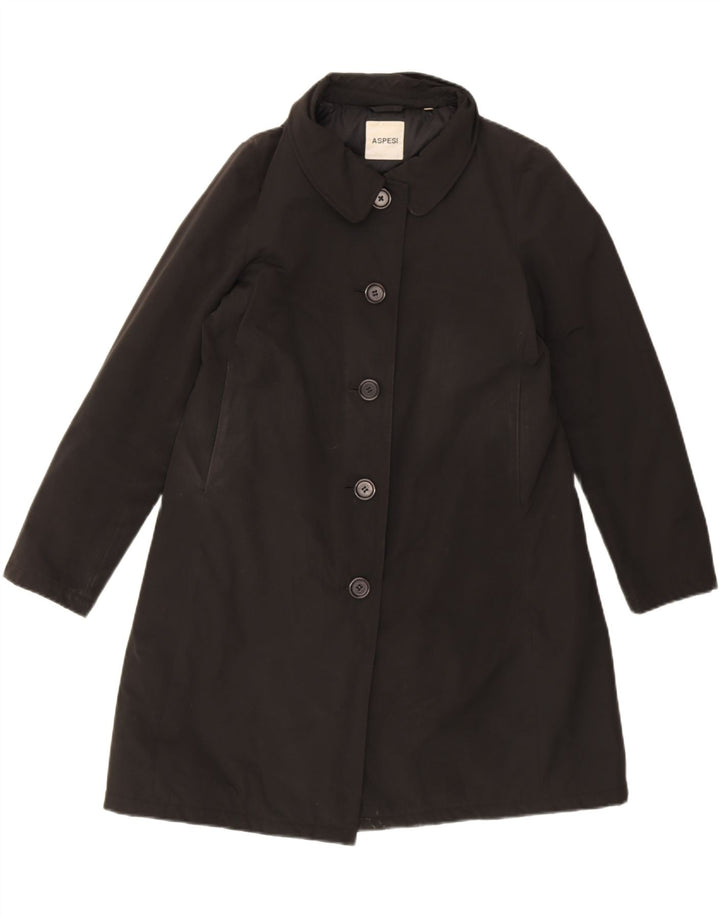 Aspesi Dame Overfrakke UK 18 XL Sort Bomuld
