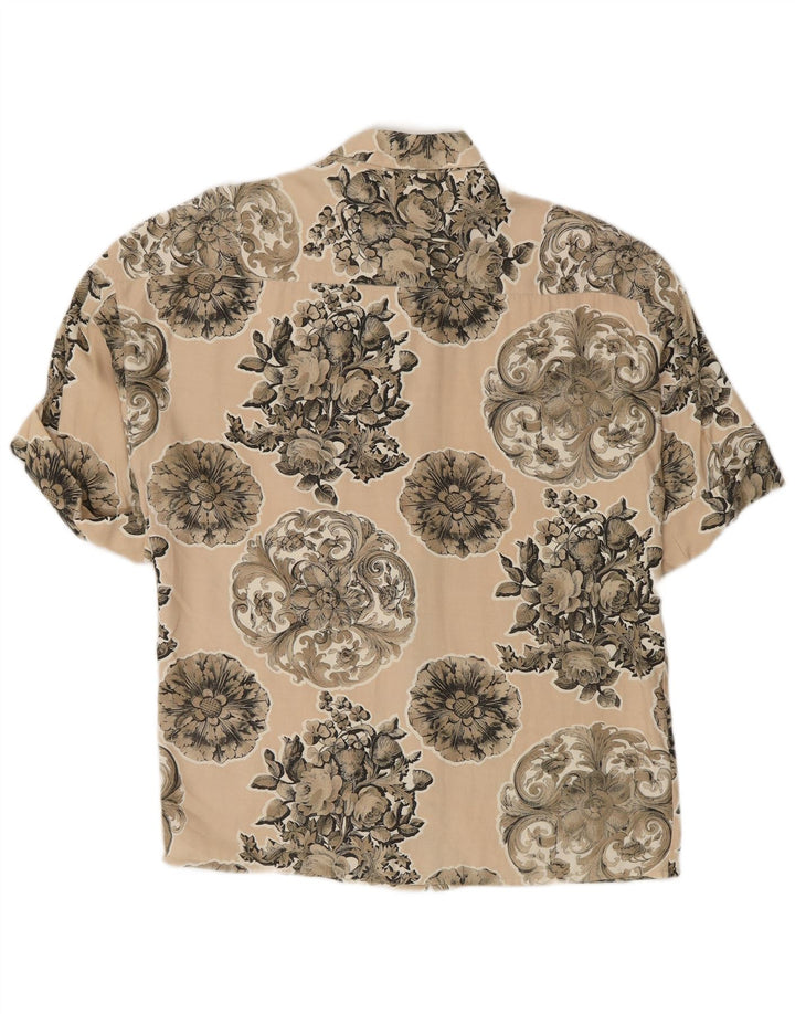 Camel Active kortærmet skjorte til kvinder EU 42 Large Beige Floral Viscose