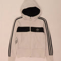 Adidas Graphic Zip Hoodie Sweater IT 44 Medium White Colourblock