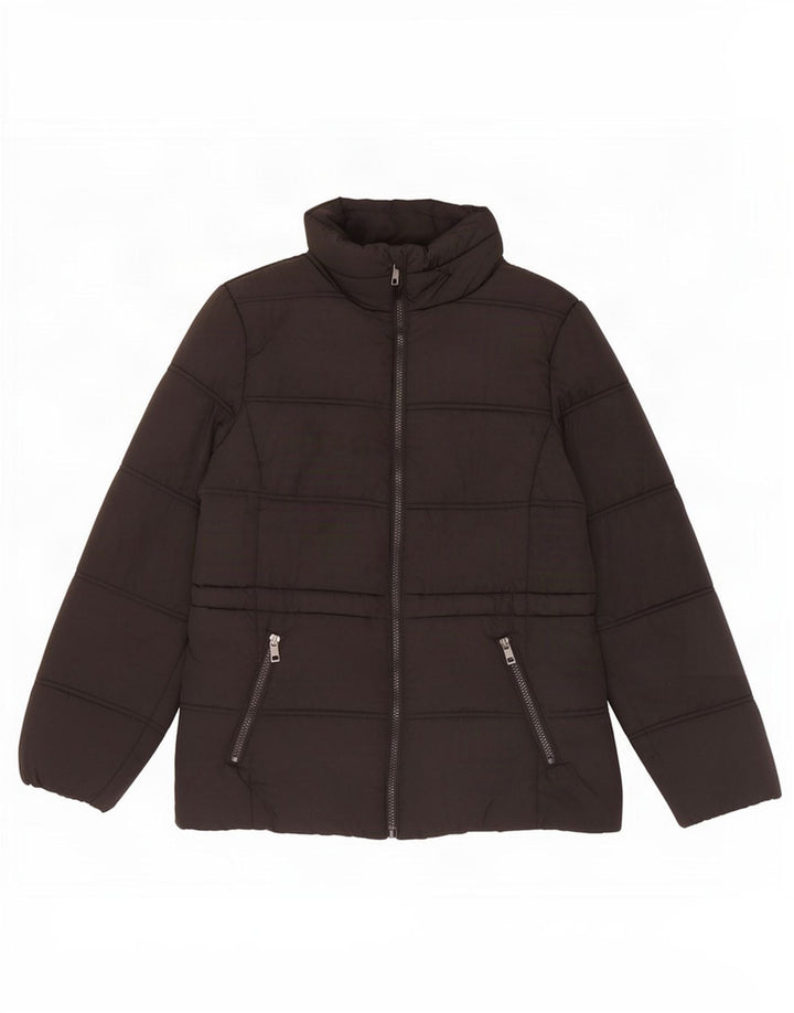 Marks & Spencer Polstret hættejakke til kvinder UK 12 Medium Sort Polyester