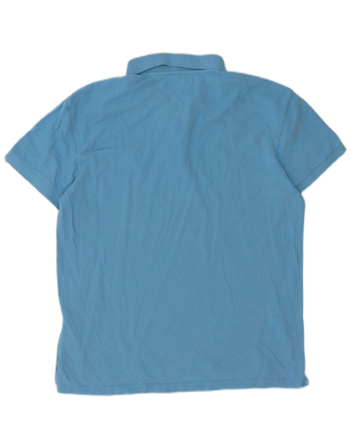 Tommy Hilfiger Herre Polo Shirt Stor Blå Bomuld