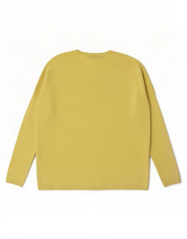 Zara Dame Oversized Boat Neck Jumper Sweater UK 10 Small Yellow