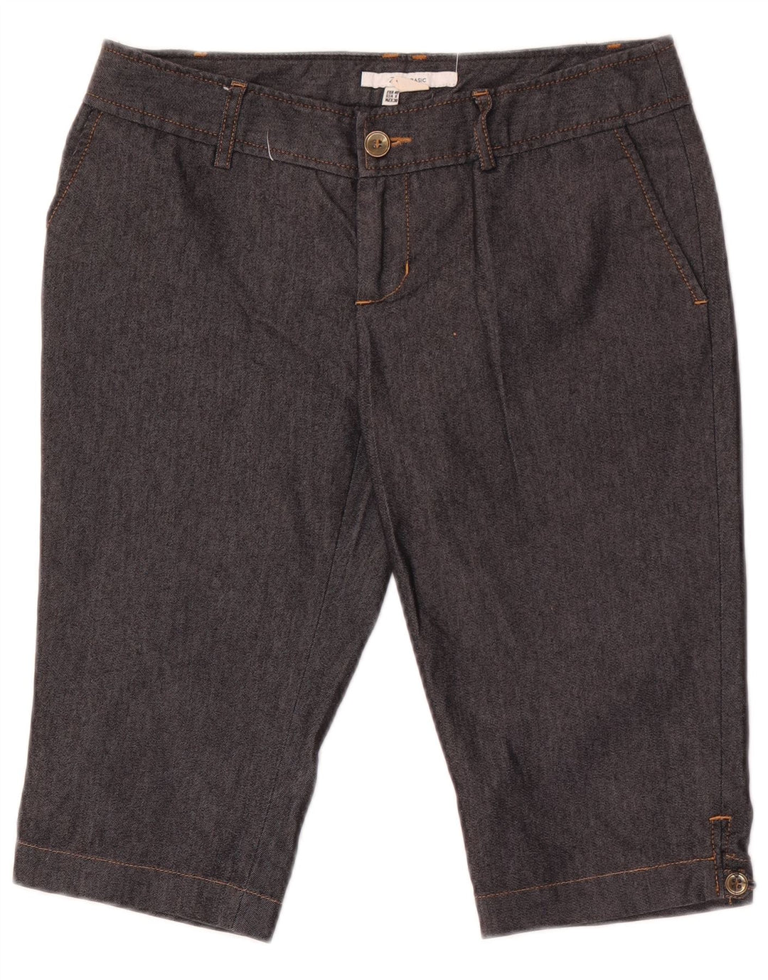 Zara Bermuda Chino Shorts til kvinder EU 40 Medium W30 Sort Bomuld