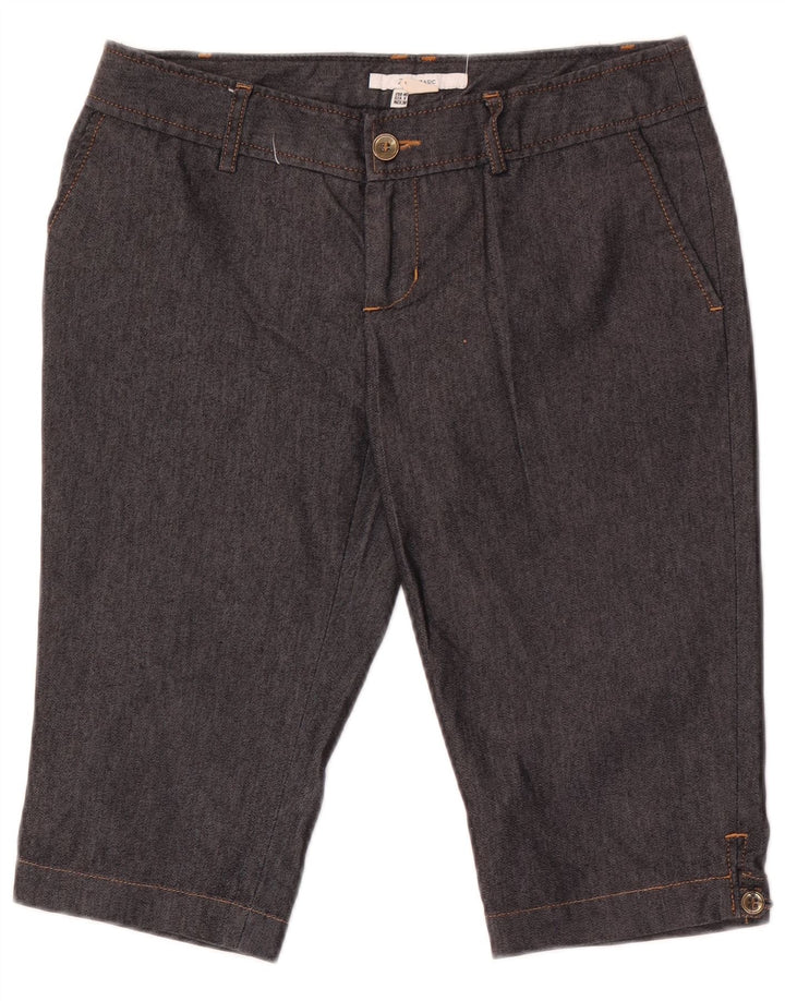 Zara Bermuda Chino Shorts til kvinder EU 40 Medium W30 Sort Bomuld