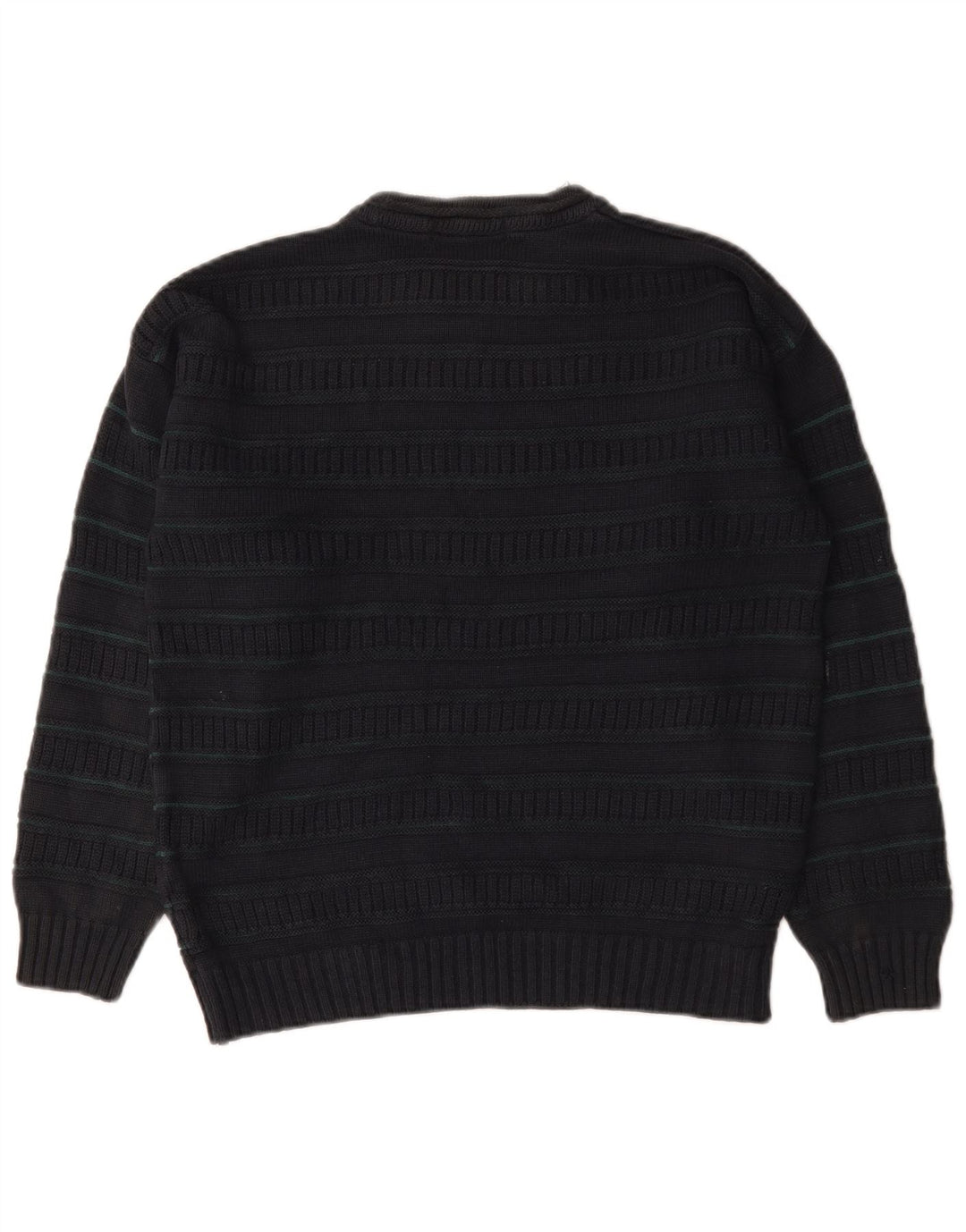 Marks & Spencer Herre sweater med rund hals, mellem sort stribet akryl