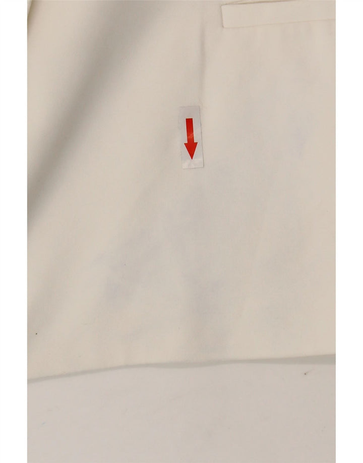 ZARA blazerjakke med 1 knap til kvinder UK 18 XL Hvid polyester