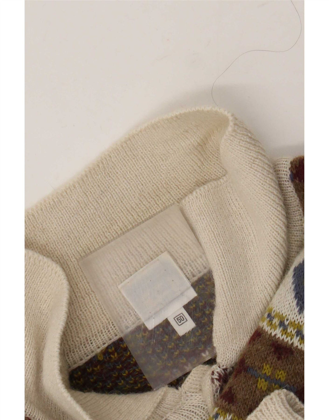 Vintage Herre Polo Neck Jumper Sweater IT 50 Medium Flerfarvet Retro
