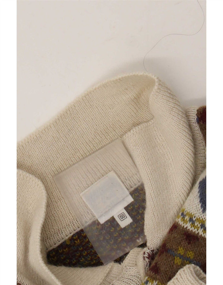 Vintage Herre Polo Neck Jumper Sweater IT 50 Medium Flerfarvet Retro