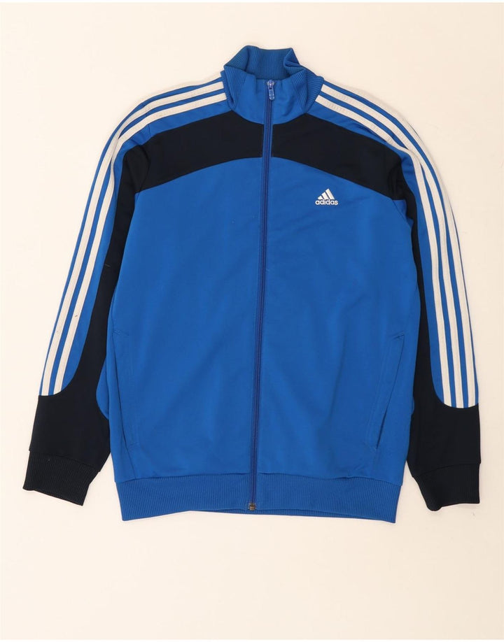 Adidas drenge grafisk træningsdragt topjakke 13-14 år blå farveblok