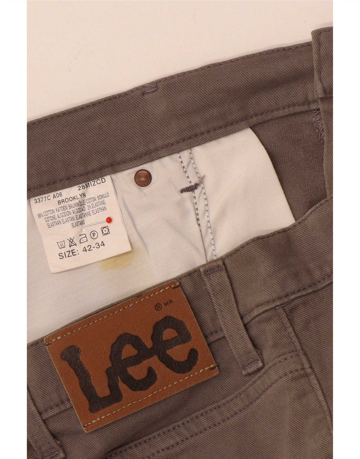 Lee Dame Brooklyn Straight Jeans W42 L30 Grå Bomuld