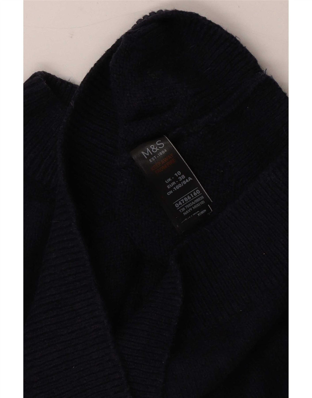 Marks & Spencer Dame Turtle Neck Jumper Sweater UK 10 Small Navy Blue