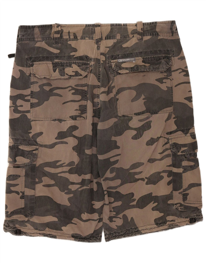 Schott Herre Cargo Shorts W34 Stor Brun Camouflage