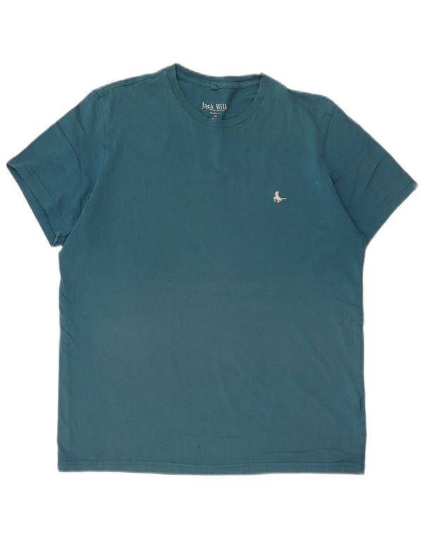 JACK WILLS Herre Classic Fit T-Shirt Top Medium Blue Bomuld