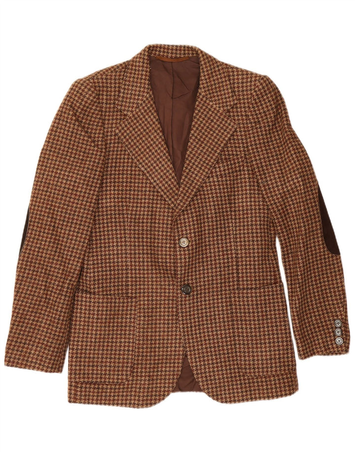 Kemitch Herre 2-knaps blazerjakke EU 46 Small Brown Houndstooth