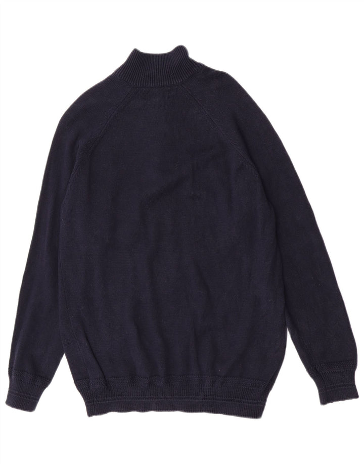 Marks & Spencer Herre Button Neck Jumper Sweater Medium Navy Blue