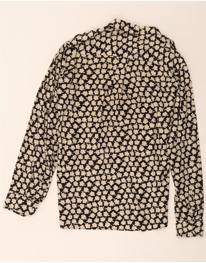 Vintage herreskjorte stor sort blomstret