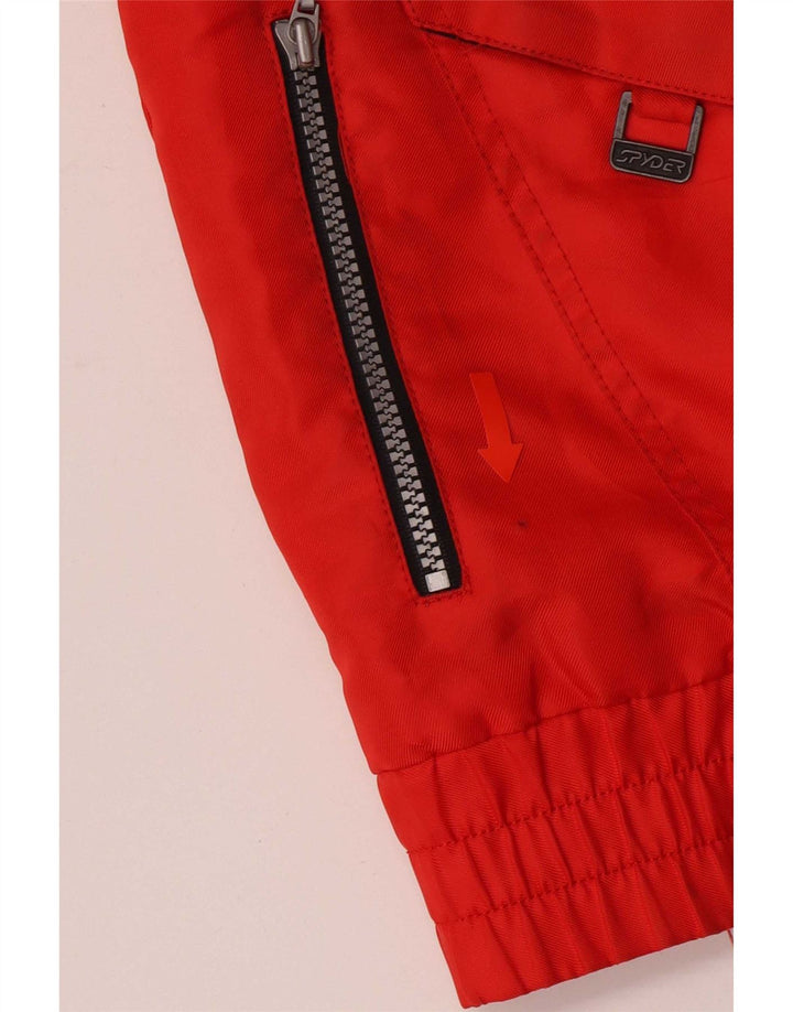 Spyder Boys Hætte Skijakke 11-12 År Rød Colourblock Polyester