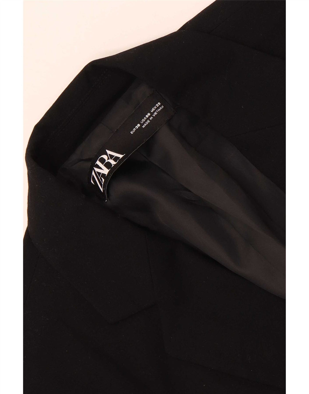 Zara Dame 1 Knap Blazer Jakke EU 38 Lille Sort