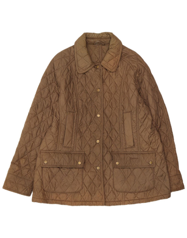 Barbour Womens Quilted Jacket UK 18 XL Brown Polyamide