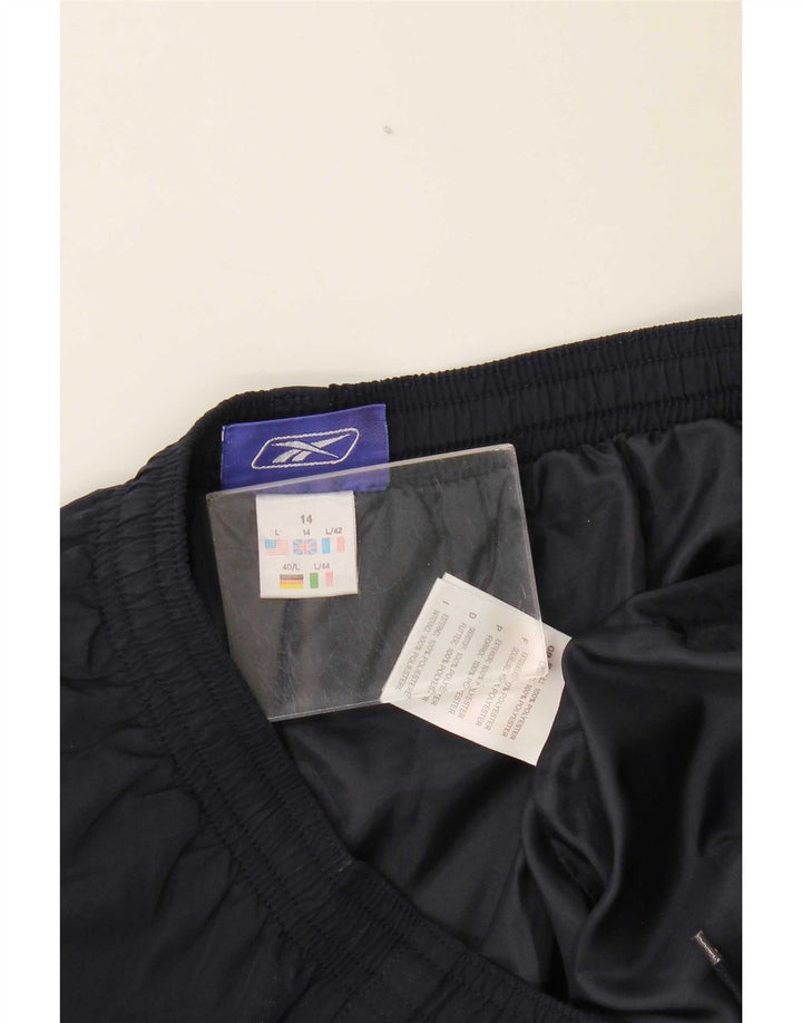 Reebok Womens træningsdragt Bukser UK 14 Large Navy Blue Polyester