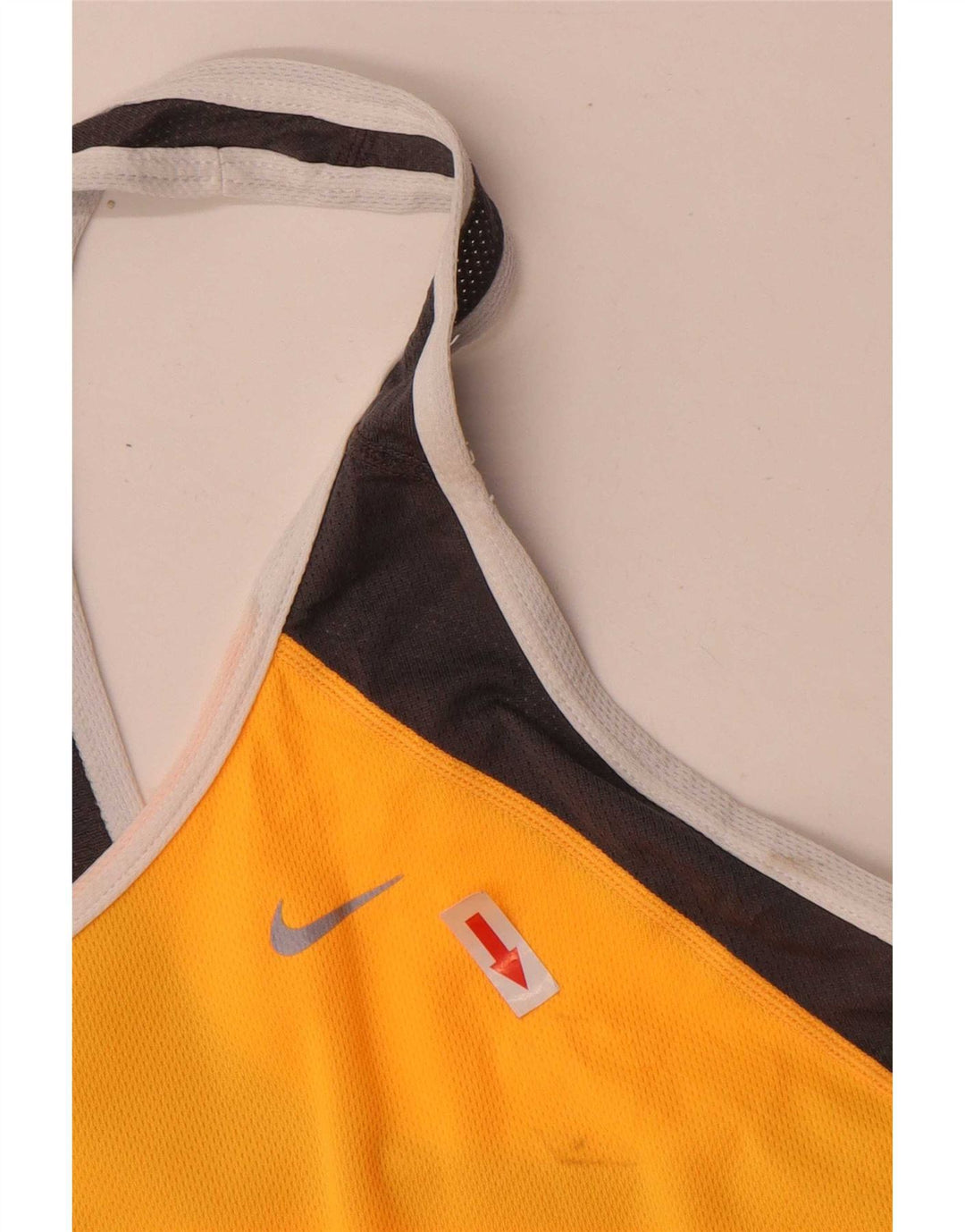 Nike Dame Dri Fit Vest Top UK 12 Medium Gul Colourblock Polyester