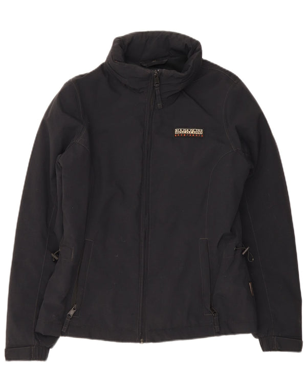 Napapijri Womens Geographic Oversized Windbreaker Jacket UK 10 Small Black