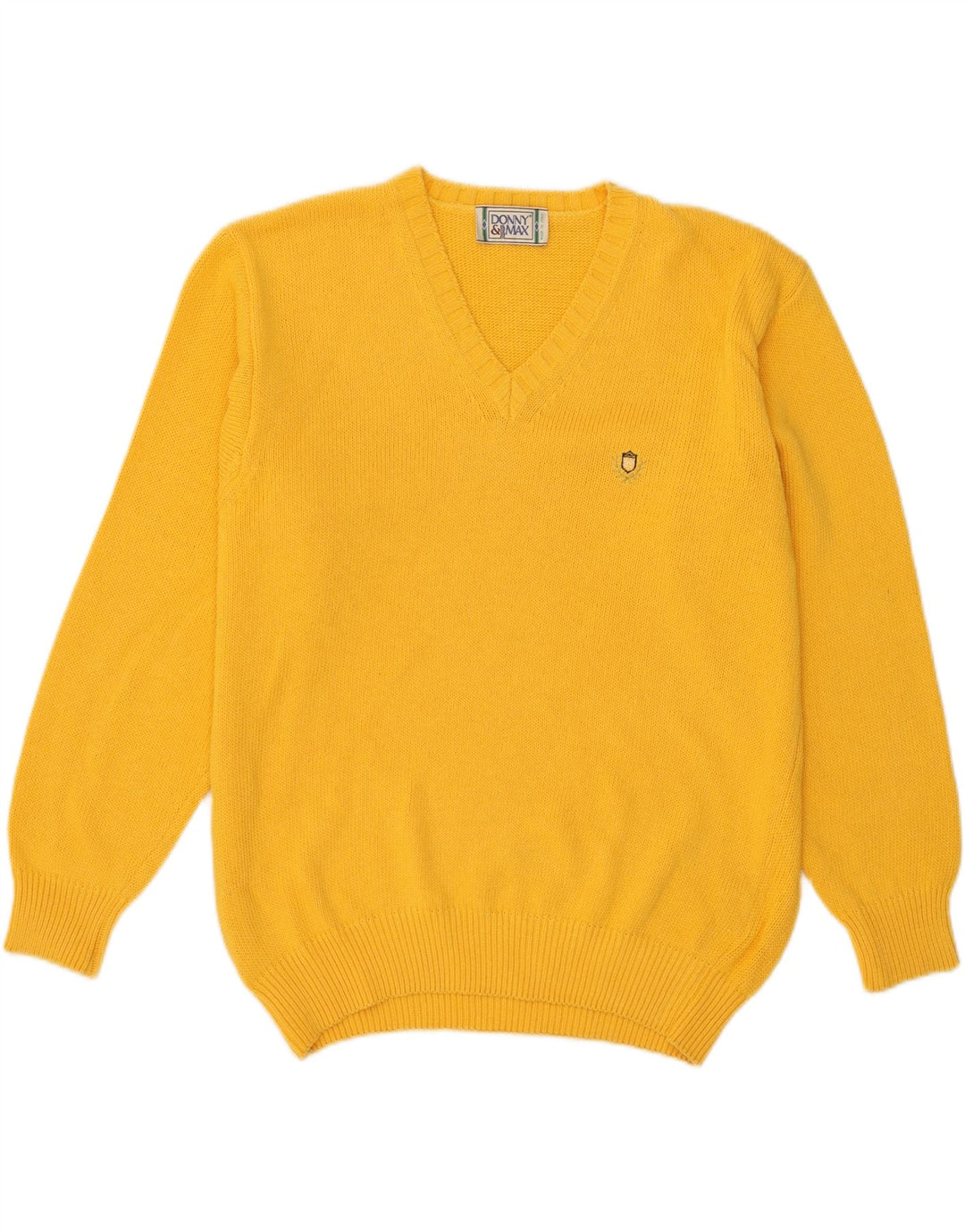 Donny & Max Herre V-hals sweater Stor gul bomuld